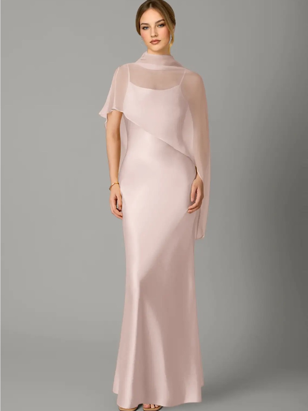 Azazie Jaleesa High Neck Stretch Satin Dress